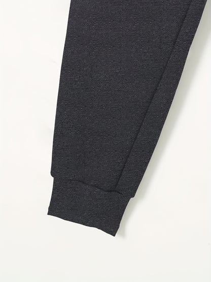 Men'S Trendy And Minimalist Triangular Striped Logo Hoodie And Sweatpants Set for Spring And Autumn, Featuring a Loose And Comfortable Design Suitable for Sports And Leisure, Machine Washable