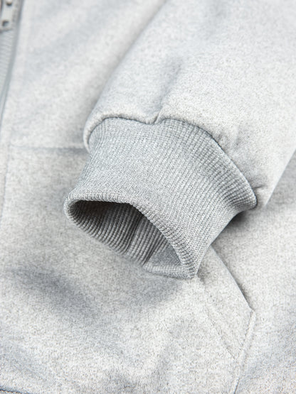 2pcs Boys' Fleece-Lined Hooded Sweatshirt + Casual Pants Set, Solid Color Long-Sleeved Zip-Up Top with Medium Stretch Warm Fabric for Autumn/Winter Season, Perfect for