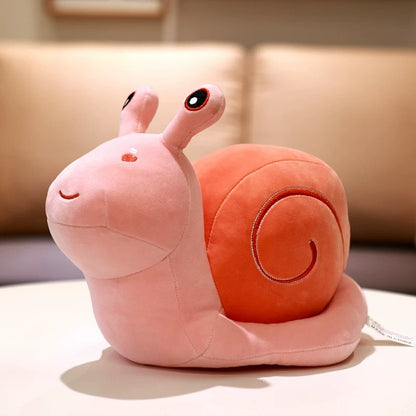 Cute Snail Plush Interactive Toy Figures, Soft Polyester Snail Pillow, 4 Seasons Gift for , Birthday Present, 4 Colors (Yellow, Pink), Ideal for Everyday Play and Comfortable Hugging