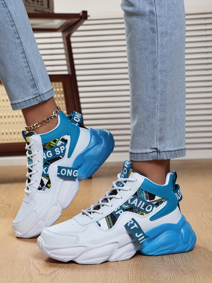 Women'S High-Top Plaid Skate Sneakers - Lightweight, Non-Slip, Shock-Absorbing Sneakers with EVA Sole, Synthetic Faux Leather Upper  Fabric Lining for All-Season Sports and Casual Wear, Casual Sneakers   Stylish Lace-Up Shoe