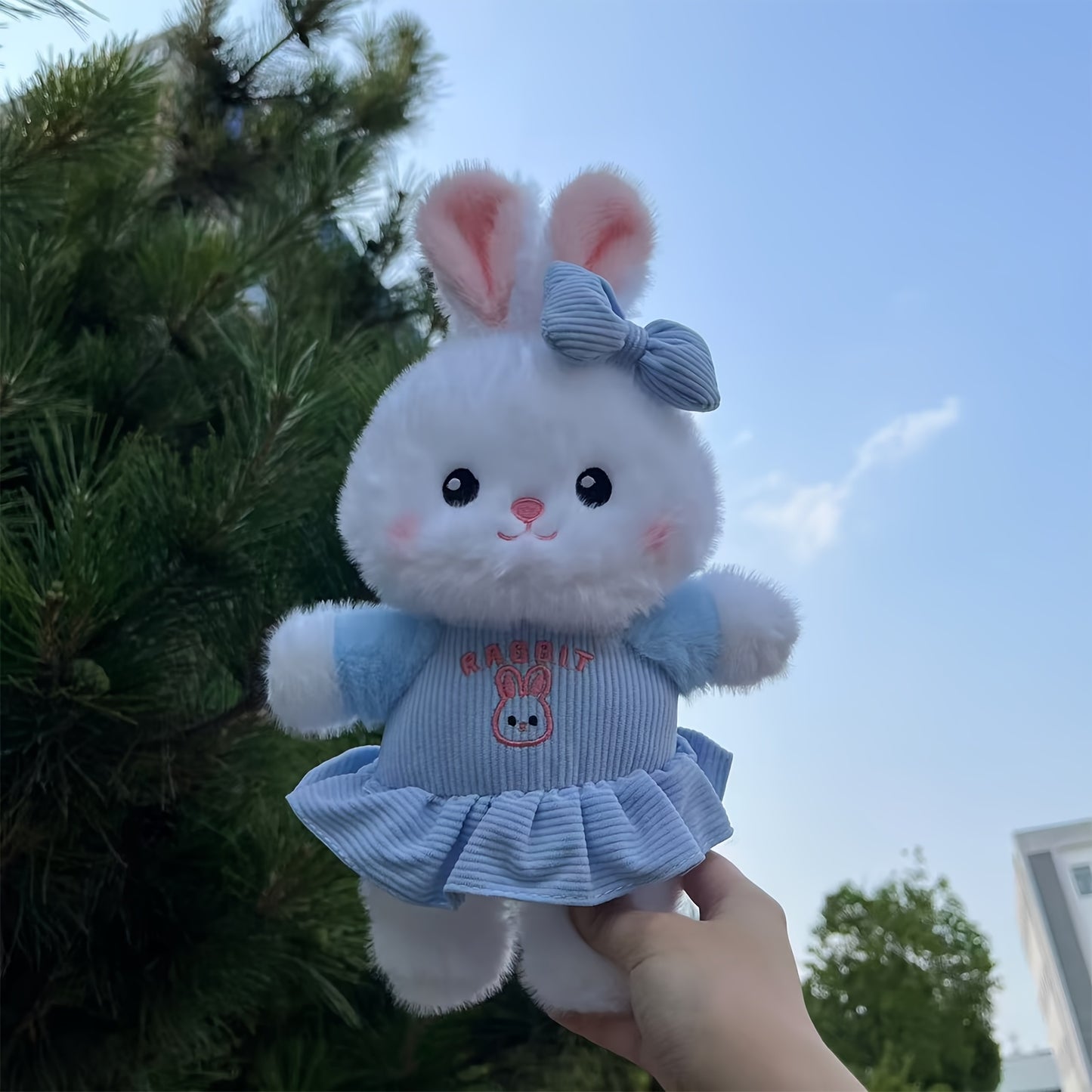 28cm/11.02in Rabbit Plush Colorful Rabbit Doll Cute Bunny Plush Rabbit Doll Toy Creative Cartoon Cute Rabbit Plush Doll Valentine's Day Birthday Gift Christmas Gift