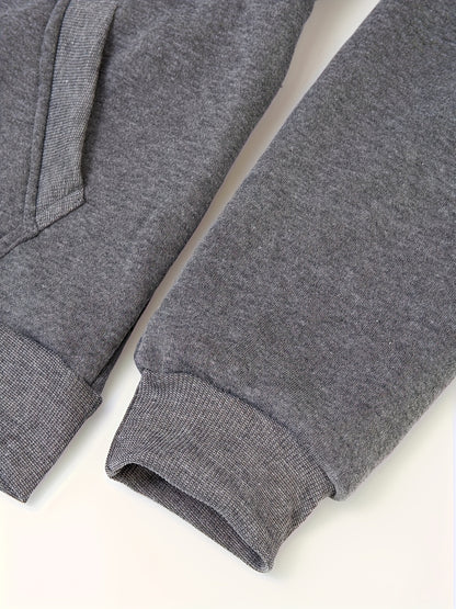 Men'S Navy Blue Hooded Zip-Up Sweatshirt - Casual Long Sleeve Pullover with Front Pockets, Soft Polyester Fabric, Perfect for Fall/Winter, Everyday Comfort Apparel|Hooded Sweatshirt|Zippered Hoodie