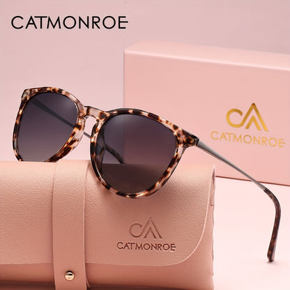 Women’s Oval Retro Leopard Print Lightweight Sunglasses