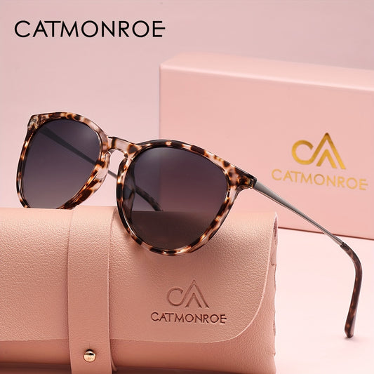 Women’s Oval Retro Leopard Print Lightweight Sunglasses