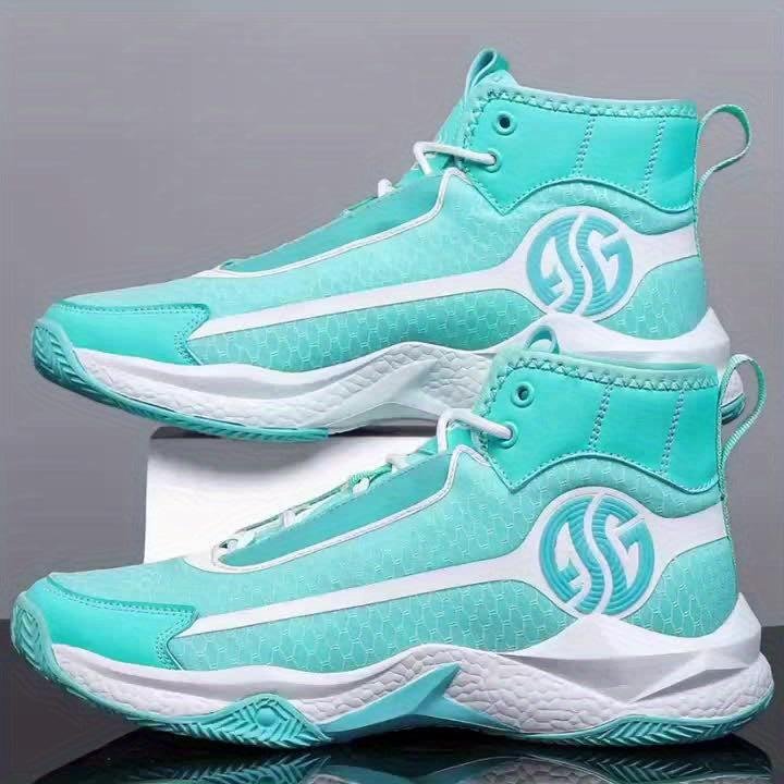 Unisex Fashion Sports Sneakers - Casual Street Athletic Running Shoes with Breathable Fabric Upper, Mid Top Lace-Up, Rubber EVA Sole, All-Season Comfort, Round Toe for Training  Basketball