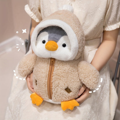 A 9.8-Inch Multicolored Penguin Plush Toy with a Cute Hat, Soft And Perfect As a Christmas Gift for Children