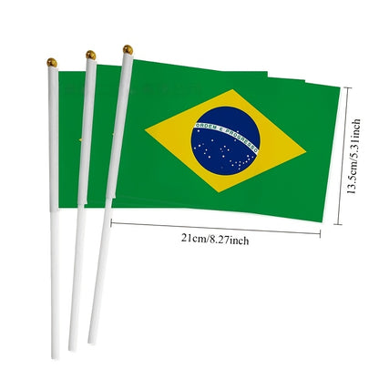 10pcs International Flag Set – Argentina, Brazil, France & More