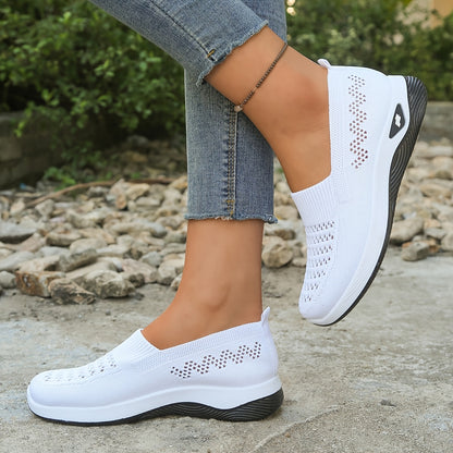 Women's Lightweight Breathable Slip-On Sneakers with Cushioned Sole