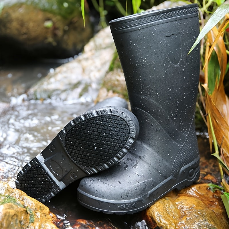 Men's Tall Lightweight Waterproof EVA Rain Boots for Outdoor