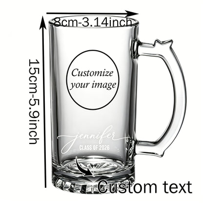 Custom Large-Capacity Beer Mug with Personalized Image & Text