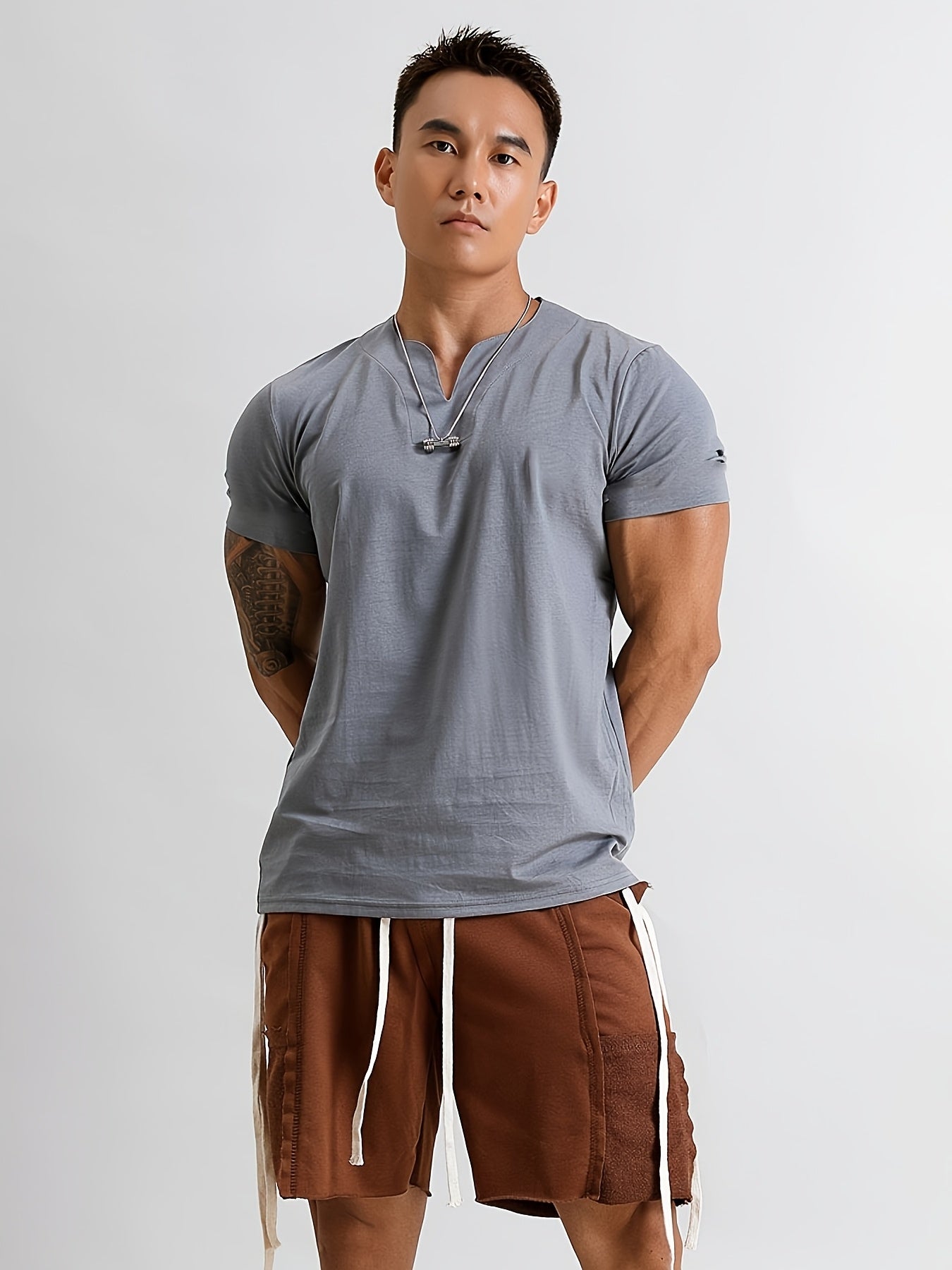 Men's Quick-Dry Gym T-Shirt - Muscle Crew Neck Workout Shirt, Stretch Athletic Tee for Weightlifting, Running, Training - Non-See-Through Muscle Builder Top (Hand Wash/Dry Clean) - Ideal for Gym  Casual Outfits, Gym Shirt, A