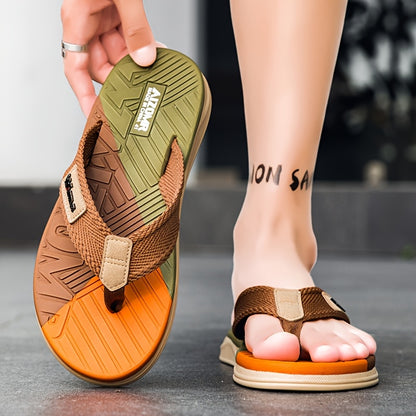 Men's Casual Fabric Flip Flops Non-Slip Rubber Sole Sandals