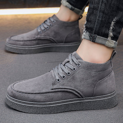 Men's High-Top Casual Ankle Boots, Lightweight PU, All-Season