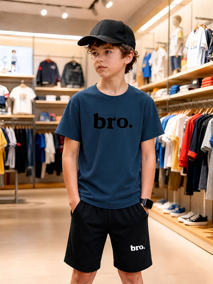 Boys' Casual Cotton T-Shirt and Shorts Set for Spring/Summer