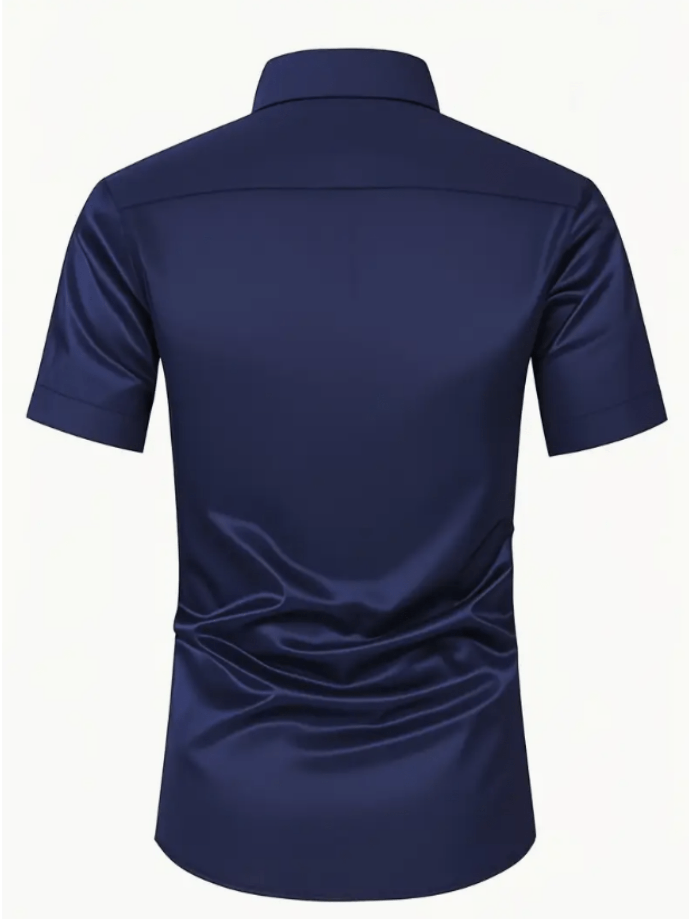 Men's Stretch Solid Color Short Sleeve Shirt for Summer