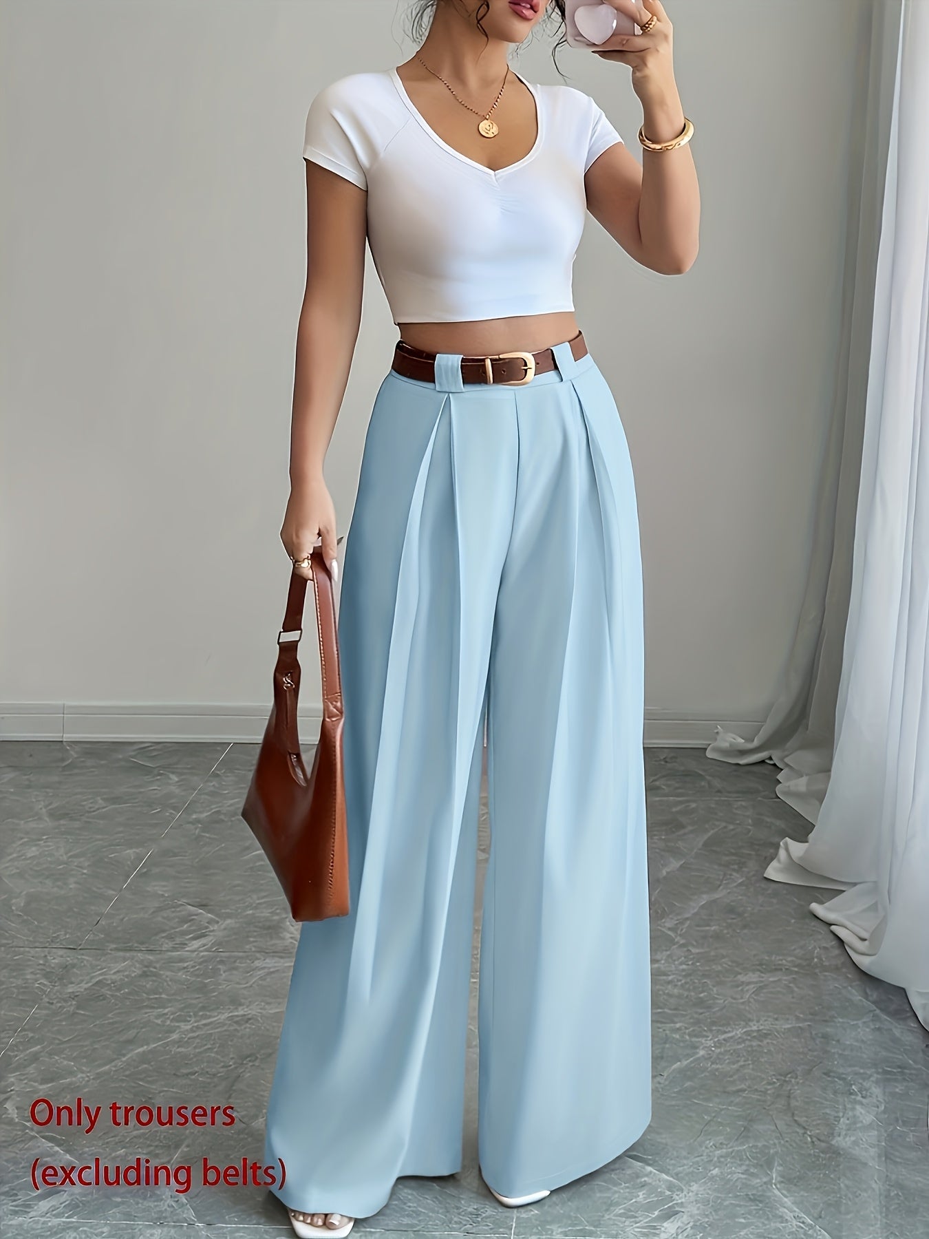 High-Waisted Wide Leg Culotte Pants for Elegant Daily Wear