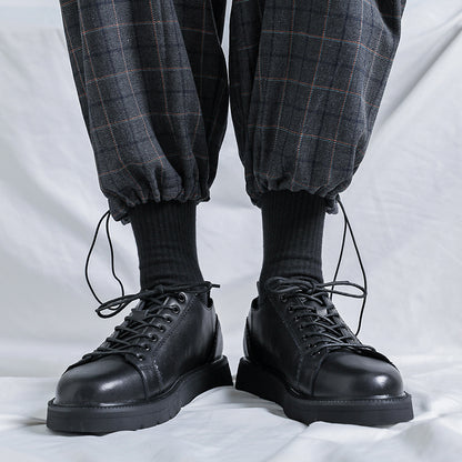Men's British-Style Chunky Platform Sneakers with Arch Support