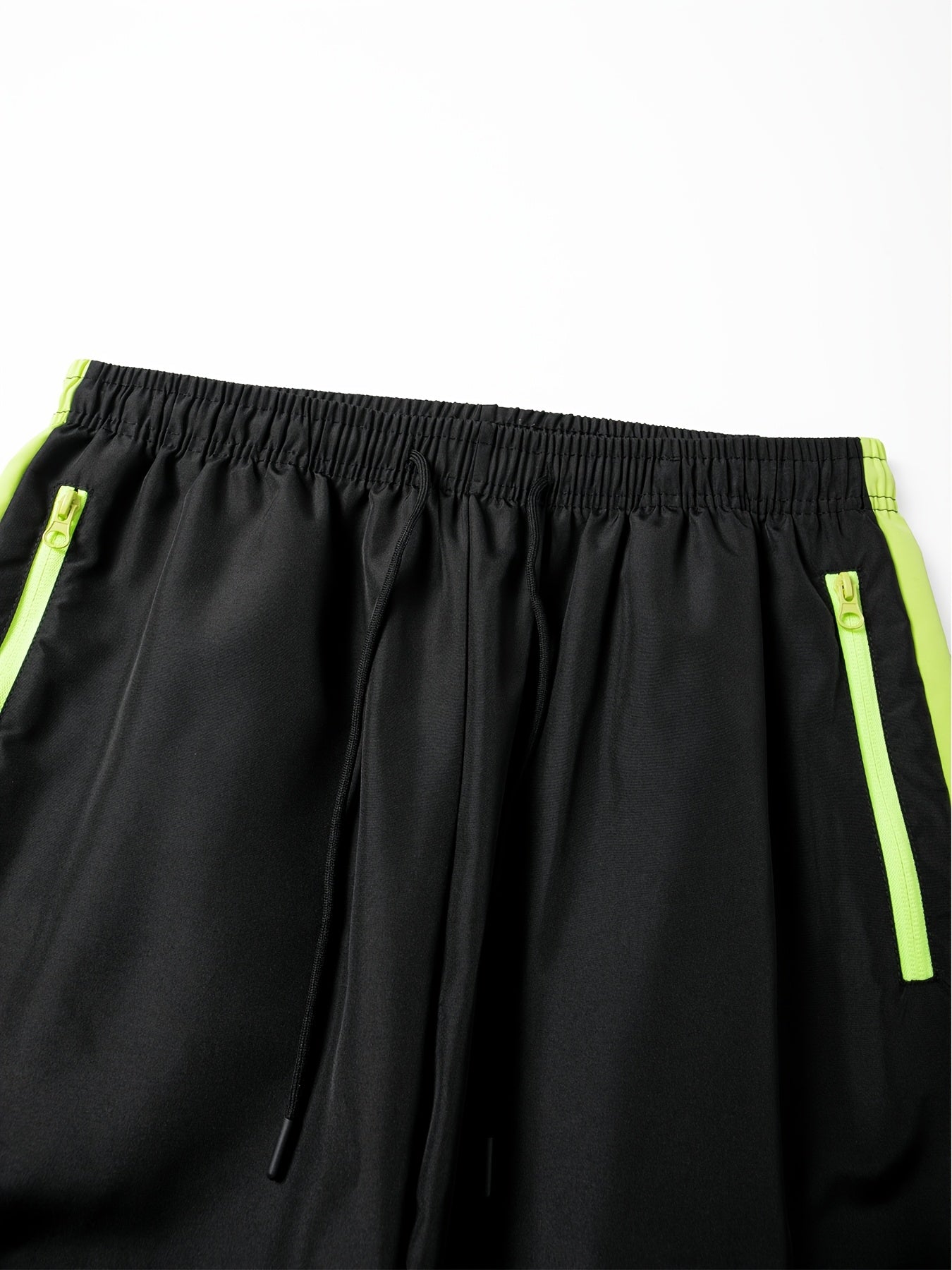 Men's Color Block Sportswear Set with Stand Collar Jacket & Pants