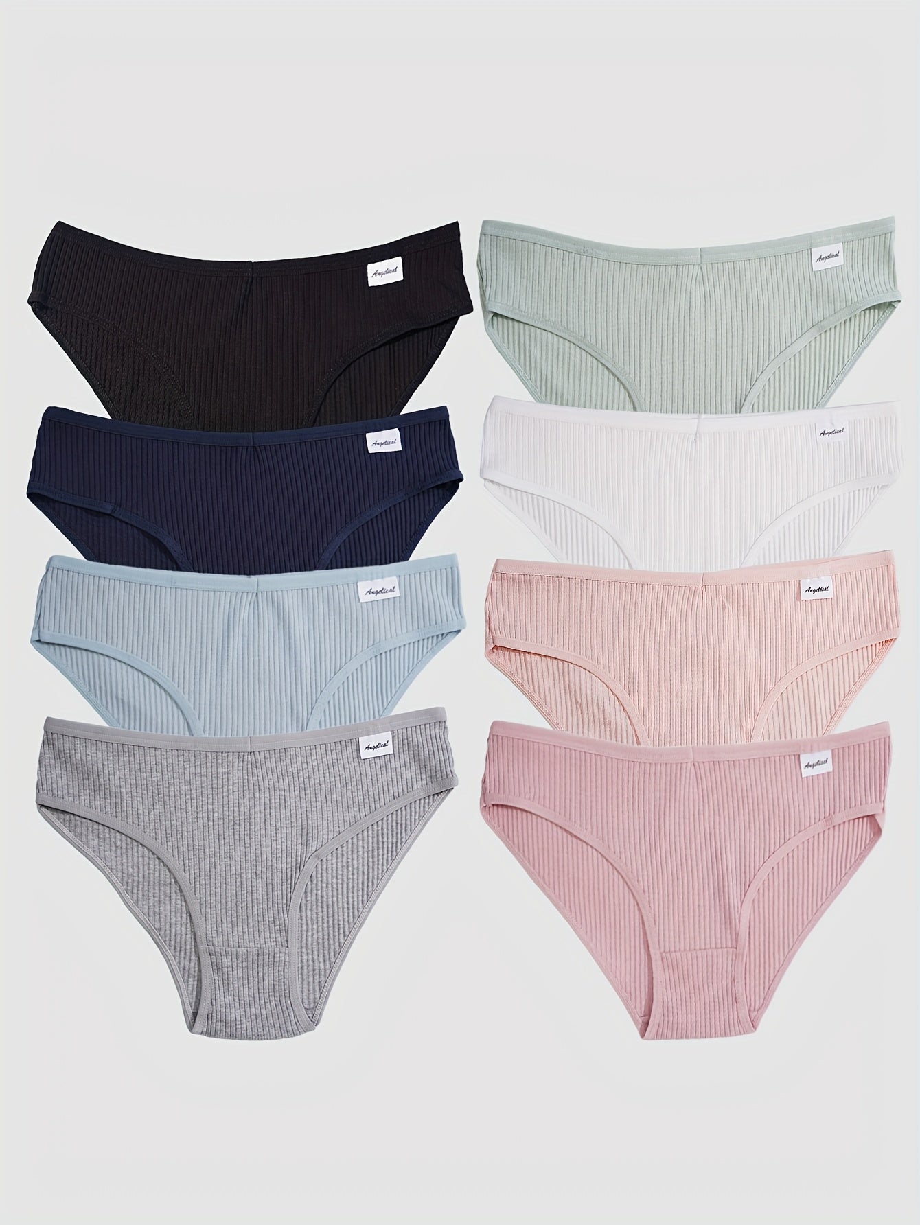Set of 8 Women's Cotton Briefs with Comfortable Fit