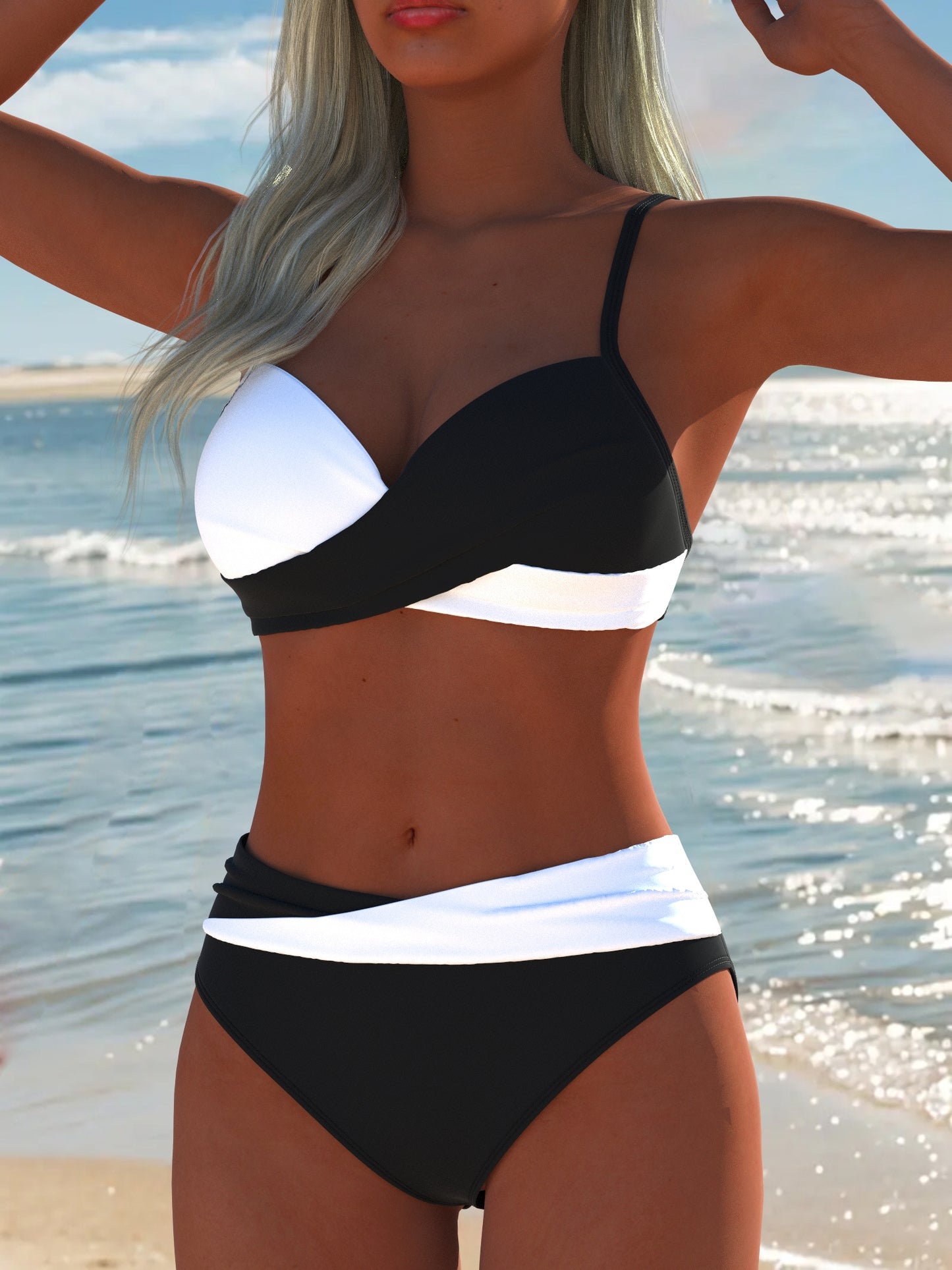 Women’s Two-Piece Swimwear Set Sleeveless Beach Bikini Summer