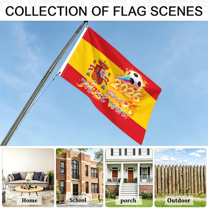 2026 Spanish Football Fan Cheer Banner - Polyester, Single-Sided