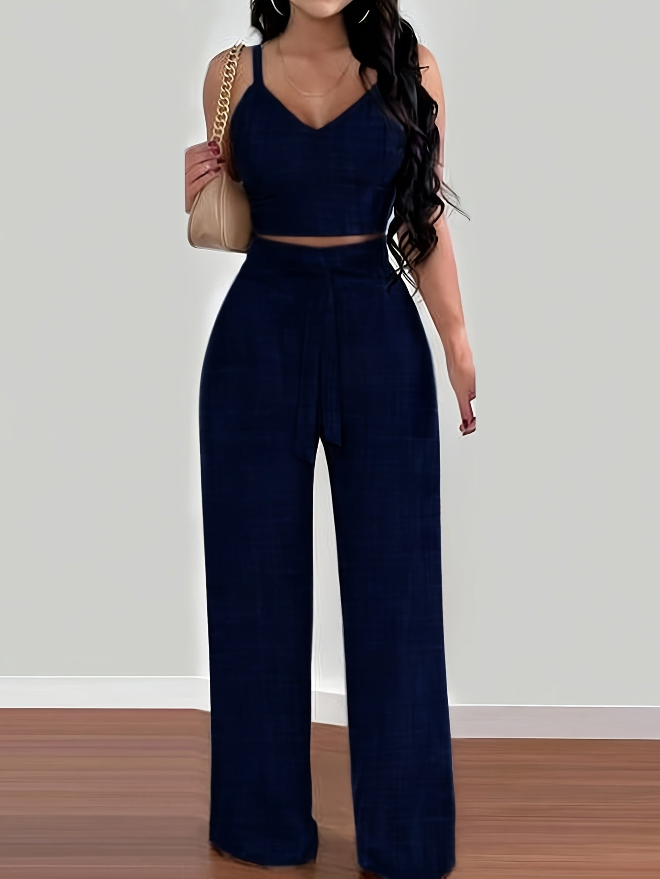 Women’s Chic Floral Print Camisole & Wide-Leg Pants Set