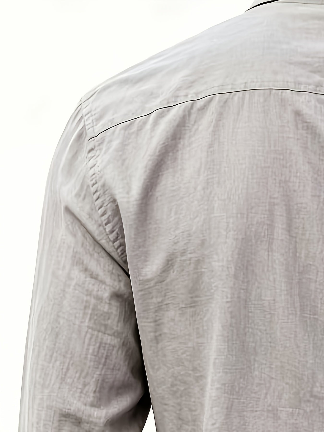 Men's Linen Blend Long Sleeve Casual Shirt for Spring Summer
