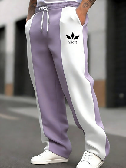 Men's Loose Straight-Leg Athletic Pants for Casual & Fitness