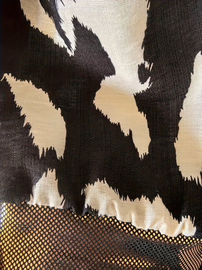 Women'S Lightweight Leopard Print Bomber Jacket - Casual Zip-Up Long Sleeve with Geometric Pattern, Black & White Design, Perfect for Spring/Fall, Spring Outerwear | Stylish Casualwear | Zippered Jacket