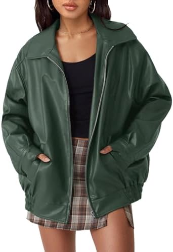 Women's Oversized Faux Leather Jacket for Fall & Winter