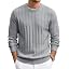 Men's Ribbed Crewneck Pullover Sweater Soft Warm Knit