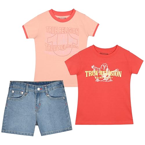 Girls Denim Shorts and Graphic Tee Set for Summer Style