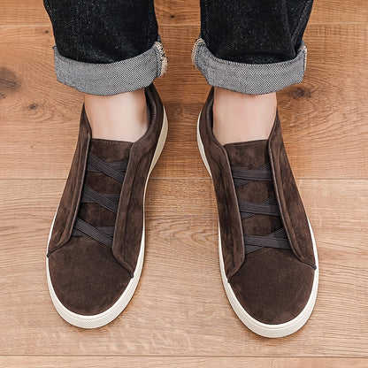 Men's Dark Brown Slip-On Loafers with Thick Soft Sole