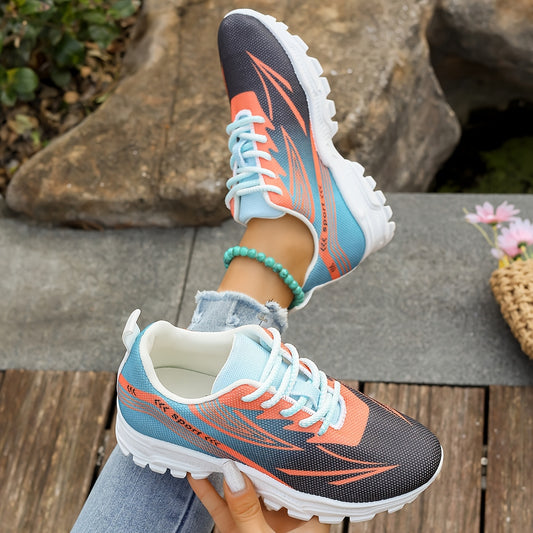 Women'S Breathable Lightweight Walking Shoes - Neon Green  Black Striped Design, Lace-Up Sneakers with EVA Cushioned Sole for All-Season Comfort, Casual Outdoor Footwear, Ladies Sneakers, Modern Striped Design, Synthetic Fau