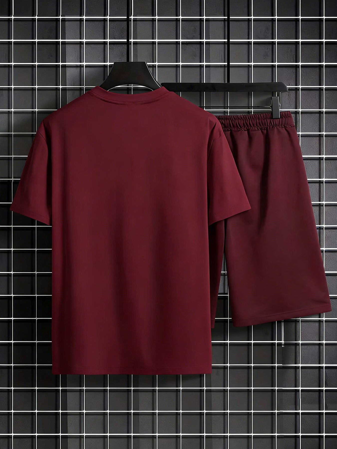 Men's Summer Short Sleeve T-Shirt and Shorts Set with Spartan Helmet P