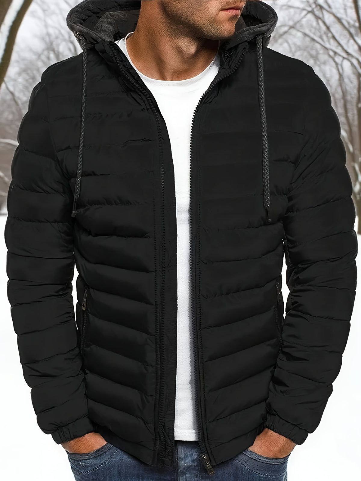 Men's Zipper Hoodie Jacket for Fall and Winter Casual Wear