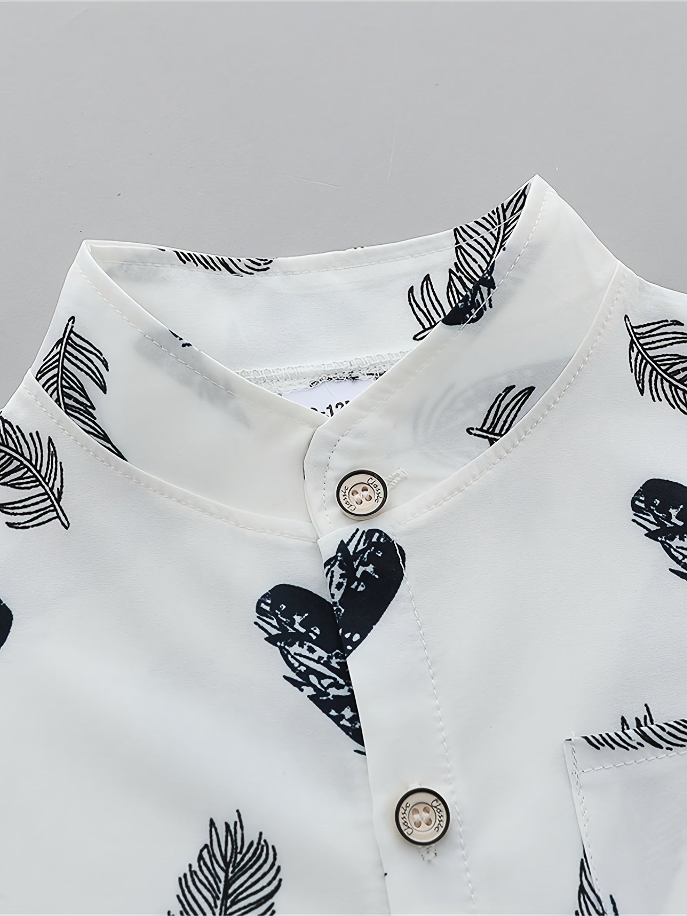 Infant Toddler Summer Feather Print Shirt and Shorts Set