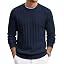 Men's Ribbed Crewneck Pullover Sweater Soft Warm Knit