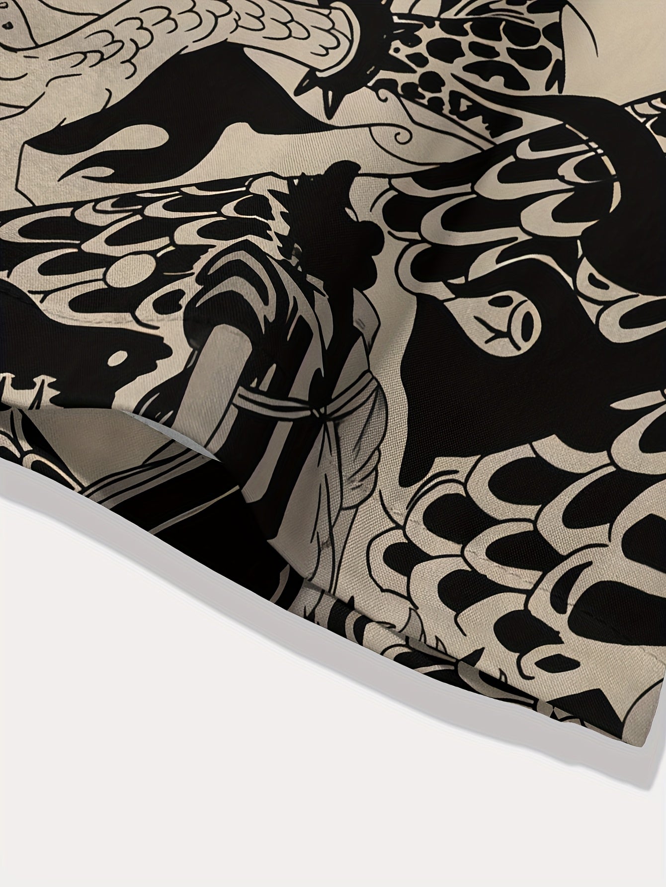 Men's Japanese Style Print Kimono Shorts Home Wear Casual Vacation Set