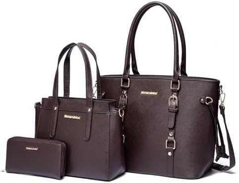 Women’s 3-Piece Tote Bag and Wallet Set – Stylish Shoulder Satchel