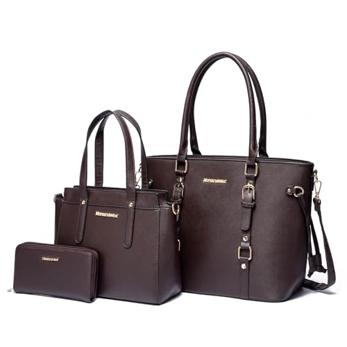 Women’s 3-Piece Tote Bag and Wallet Set – Stylish Shoulder Satchel