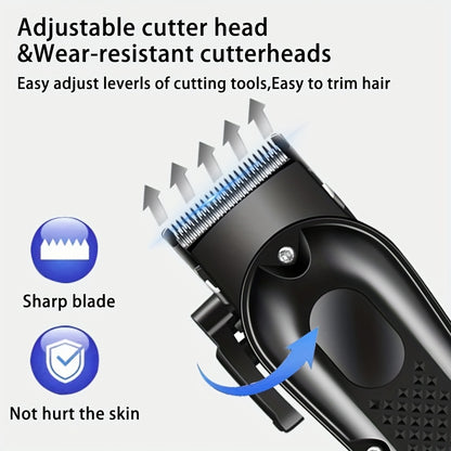 Men'S 2-in-1 Electric Shaver and Hair Clipper with USB Charging, Beard Trimmer, 8 Limit Combs, T-Blade Design, ABS Body, Ideal for Daily Grooming and Gifts - ayq