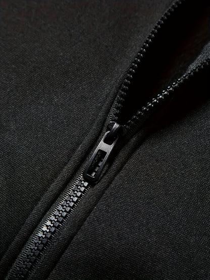 1 Set of 2pcs [Warm Fleece Jacket Set for Boys] Comfortable Fleece Jacket Boy Zip Hoodie And Pants Set | Letter Print, Long-Sleeved Casual Sportswear with Pockets, Perfect for Autumn And Winter Jogging And Outdoor Activities,