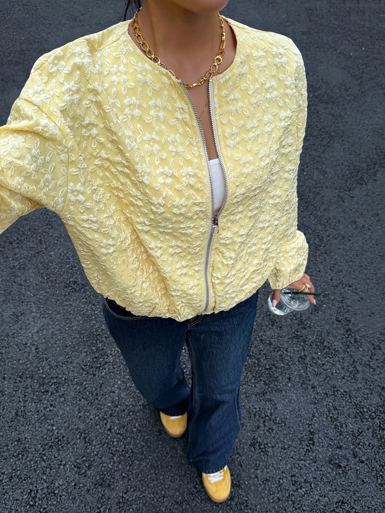 Solid Color Zip-Up Casual Jacket