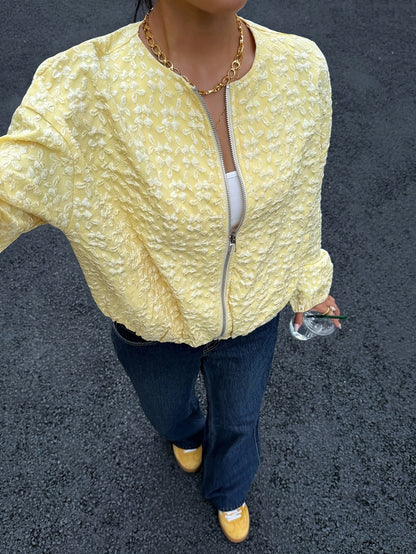 Solid Color Zip-Up Casual Jacket