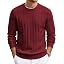 Men's Ribbed Crewneck Pullover Sweater Soft Warm Knit