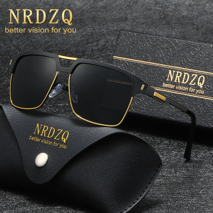 NRDZQ Men's Vintage Polarized Sunglasses with Metal Frames