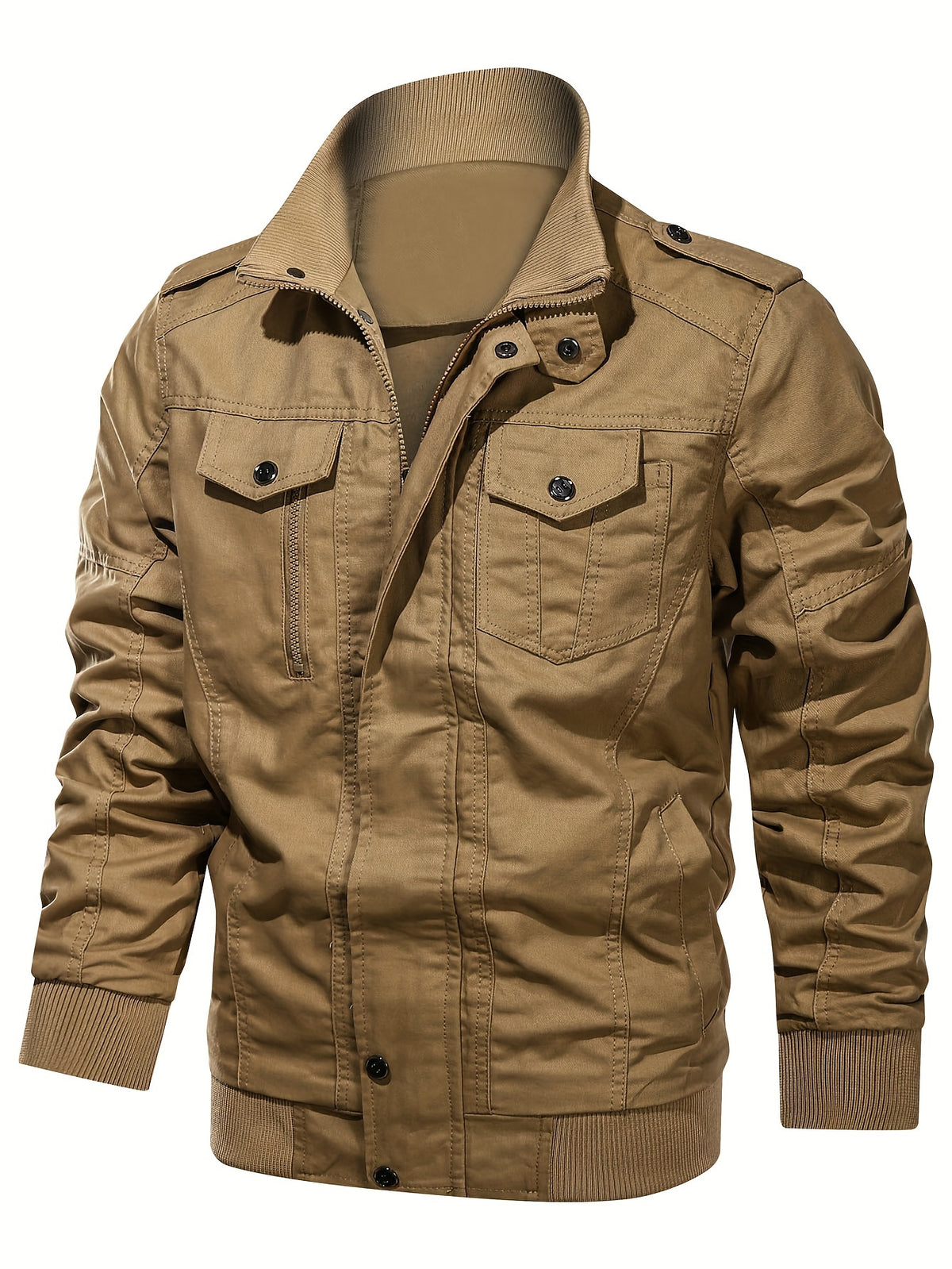 Men's Tactical Cargo Jacket with Multiple Pockets for Fall