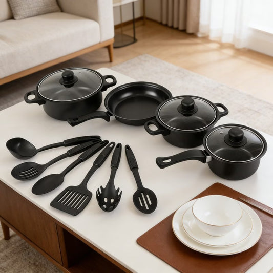 The Complete 13pcs Non-Stick Cookware Set Is Designed for Cooking Enthusiasts, with a Full Range of Pot Types - ayq