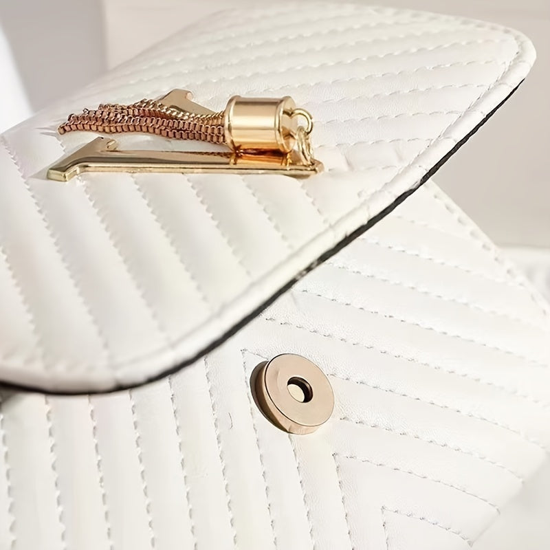 Korean-style High-end Textured Women's Bag, New Tassel Rhombus Chain Small Square Bag, Women's Shoulder Bag, Crossbody Bag